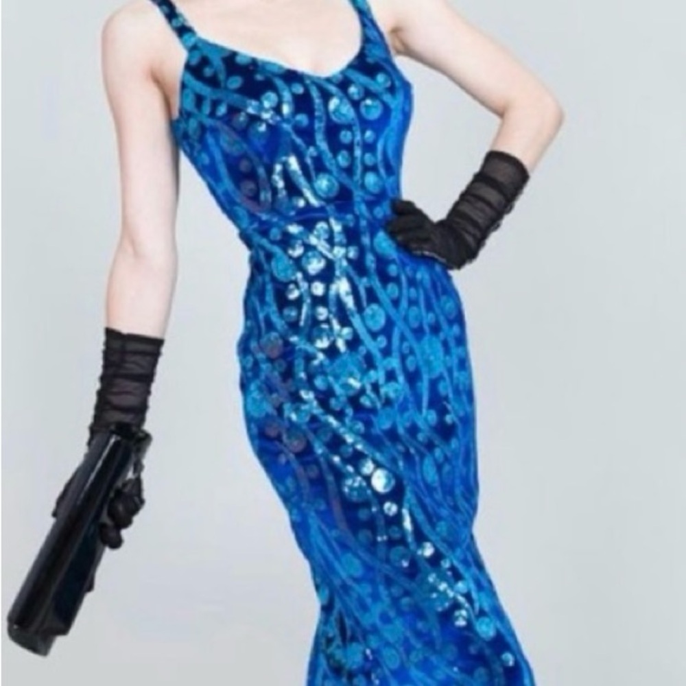 Tatyana Blue Bodycon Cocktail Dress